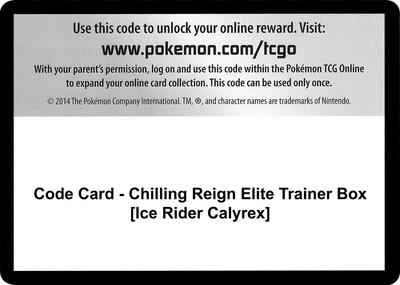 Code Card - Chilling Reign Elite Trainer Box [Ice Rider Calyrex]