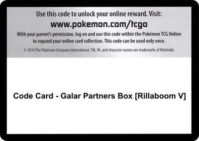 Code Card - Galar Partners Box [Rillaboom V]