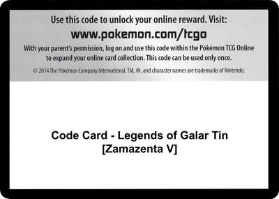 Code Card - Legends of Galar Tin [Zamazenta V]