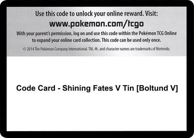 Code Card - Shining Fates V Tin [Boltund V]
