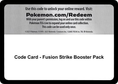 Code Card - Fusion Strike Booster Pack