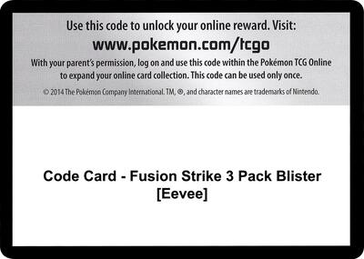 Code Card - Fusion Strike 3 Pack Blister [Eevee]