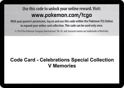 Code Card - Celebrations Special Collection - V Memories