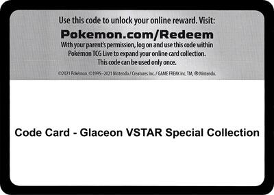 Code Card - Glaceon VSTAR Special Collection