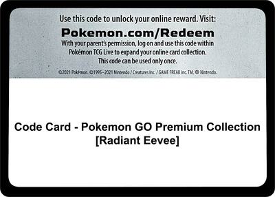 Code Card - Pokemon GO Premium Collection [Radiant Eevee]