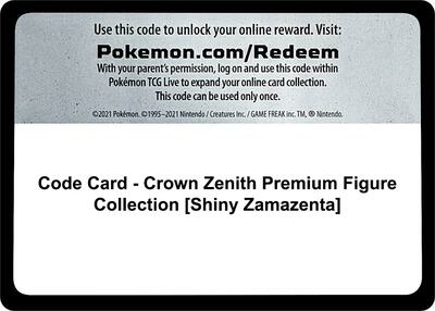 Code Card - Crown Zenith Premium Figure Collection [Shiny Zamazenta]