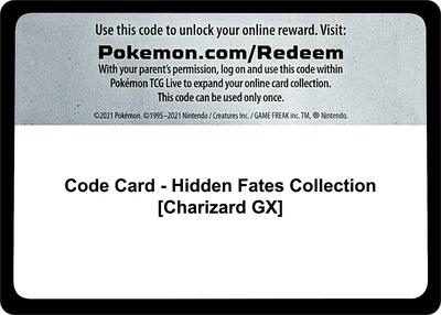 Code Card - Hidden Fates Collection [Charizard GX]