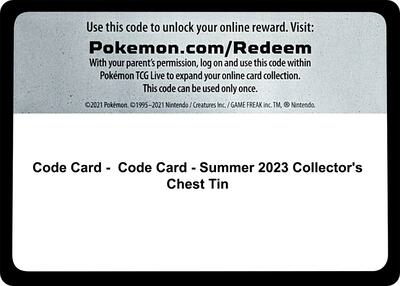 Code Card - Summer 2023 Collector's Chest Tin