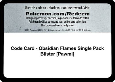 Code Card - Obsidian Flames Single Pack Blister [Pawmi]