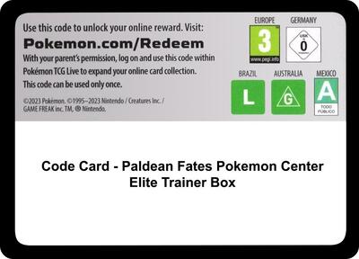 Code Card - Paldean Fates Pokemon Center Elite Trainer Box