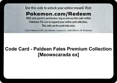 Code Card - Paldean Fates Premium Collection [Meowscarada ex]