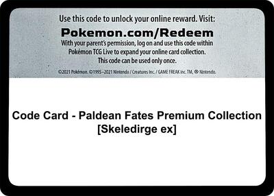 Code Card - Paldean Fates Premium Collection [Skeledirge ex]