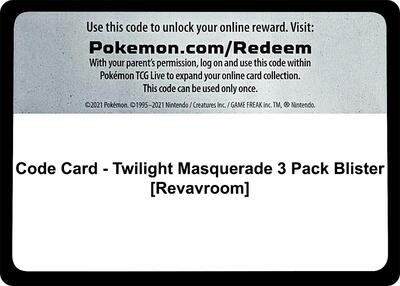 Code Card - Twilight Masquerade 3 Pack Blister [Revavroom]