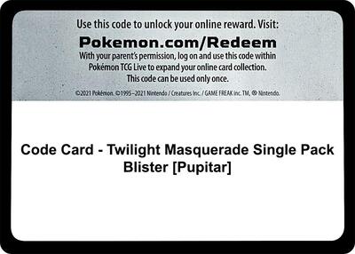 Code Card - Twilight Masquerade Single Pack Blister [Pupitar]
