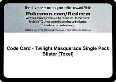 Code Card - Twilight Masquerade Single Pack Blister [Toxel]