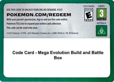 Code Card - Mega Evolution Build and Battle Box