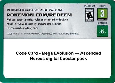Code Card - Ascended Heroes Booster Pack