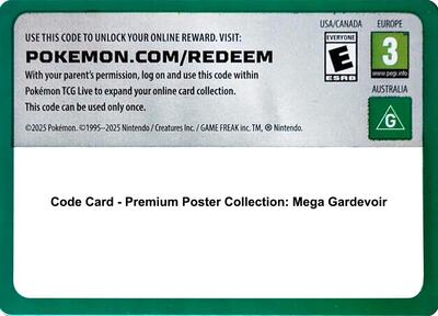 Code Card - Premium Poster Collection: Mega Gardevoir
